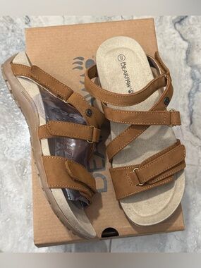 BearPaw Women's Brown Multi-Strap Casual Sandals